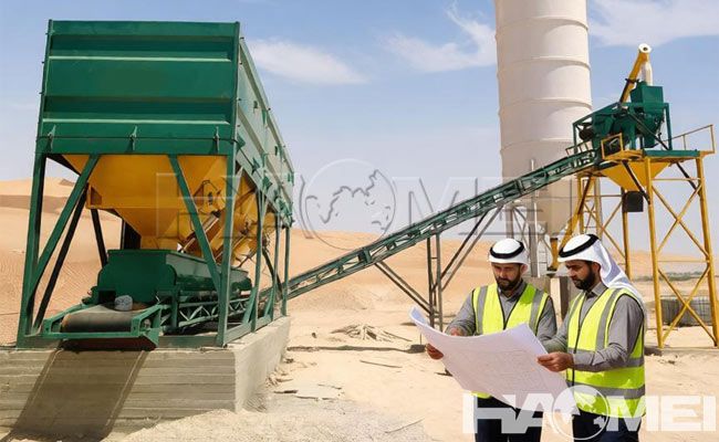 محطة خرسانة بنظام الخلط الجاف للمناطق الصحراوية محطة خرسانة بنظام الخلط الجاف للمناطق الصحراوية